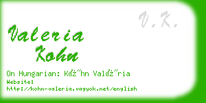 valeria kohn business card